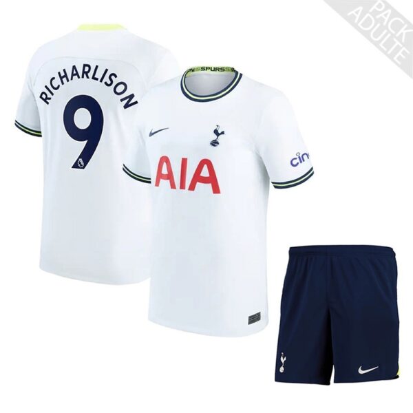 PACK TOTTENHAM DOMICILE RICHARLISON. ENSEMBLE ADULTE MAILLOT ET SHORT 2022-2023