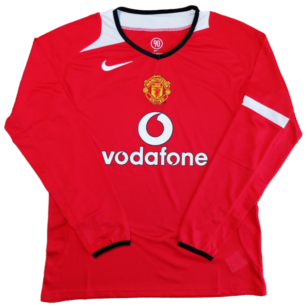 MAILLOT RETRO MANCHESTER UNITED DOMICILE MANCHES LONGUES 2005-2006