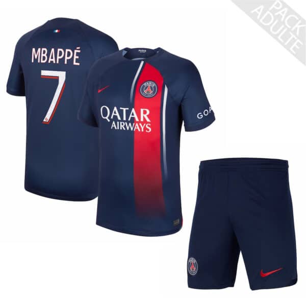 PACK PSG DOMICILE MBAPPE ADULTE SAISON 2023-2024