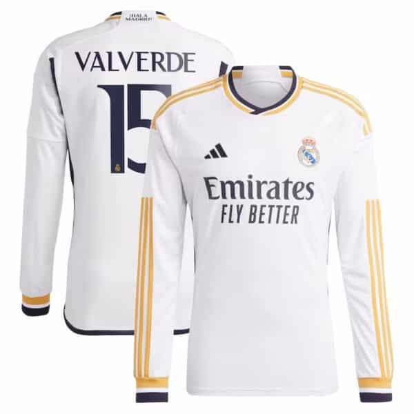MAILLOT REAL MADRID DOMICILE MANCHES LONGUES VALVERDE 2023-2024